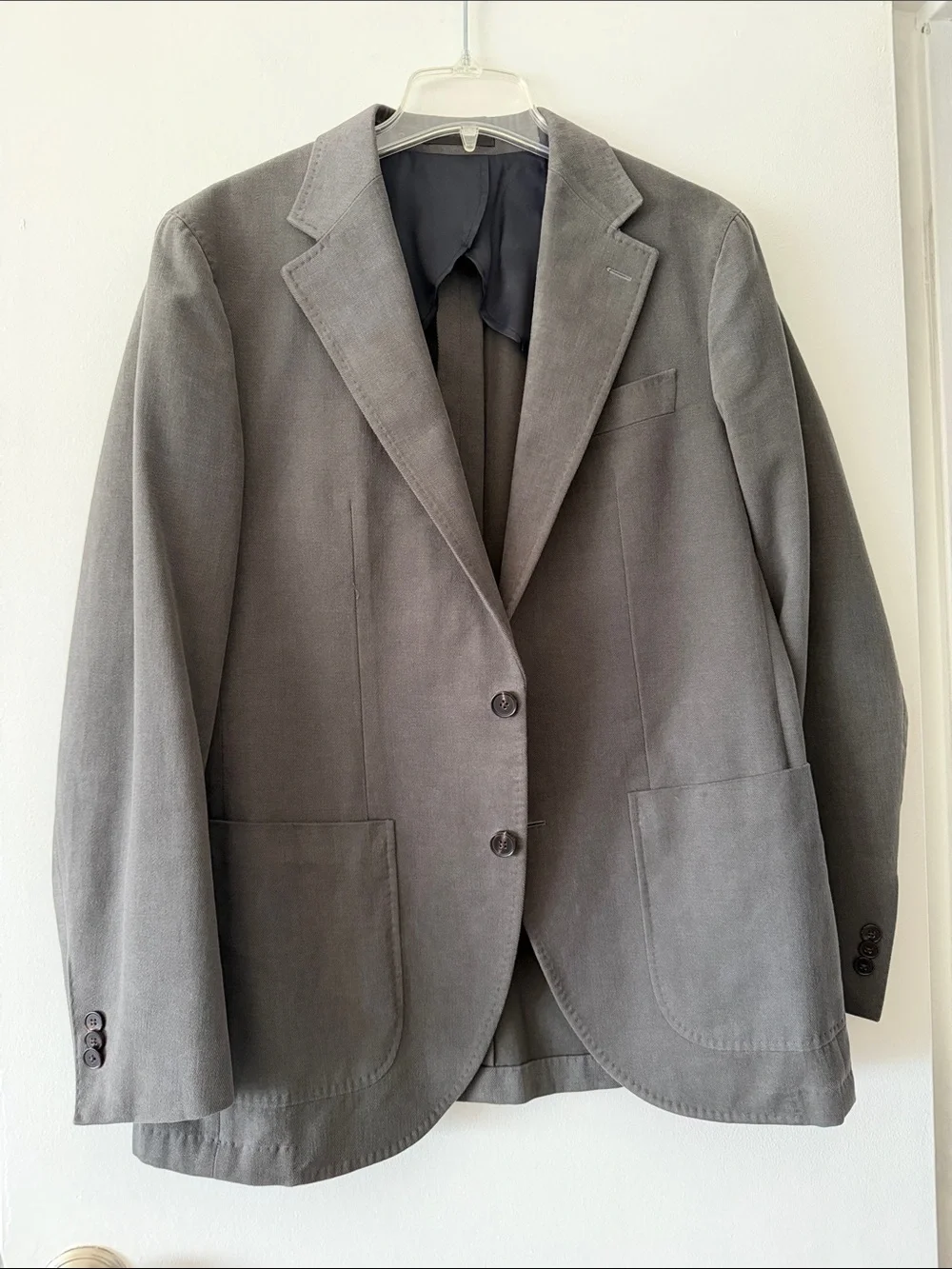 Spier & Mackay Tessuti di Sondrio Grey Cotton Twill Blazer Sport Coat Jacket 42